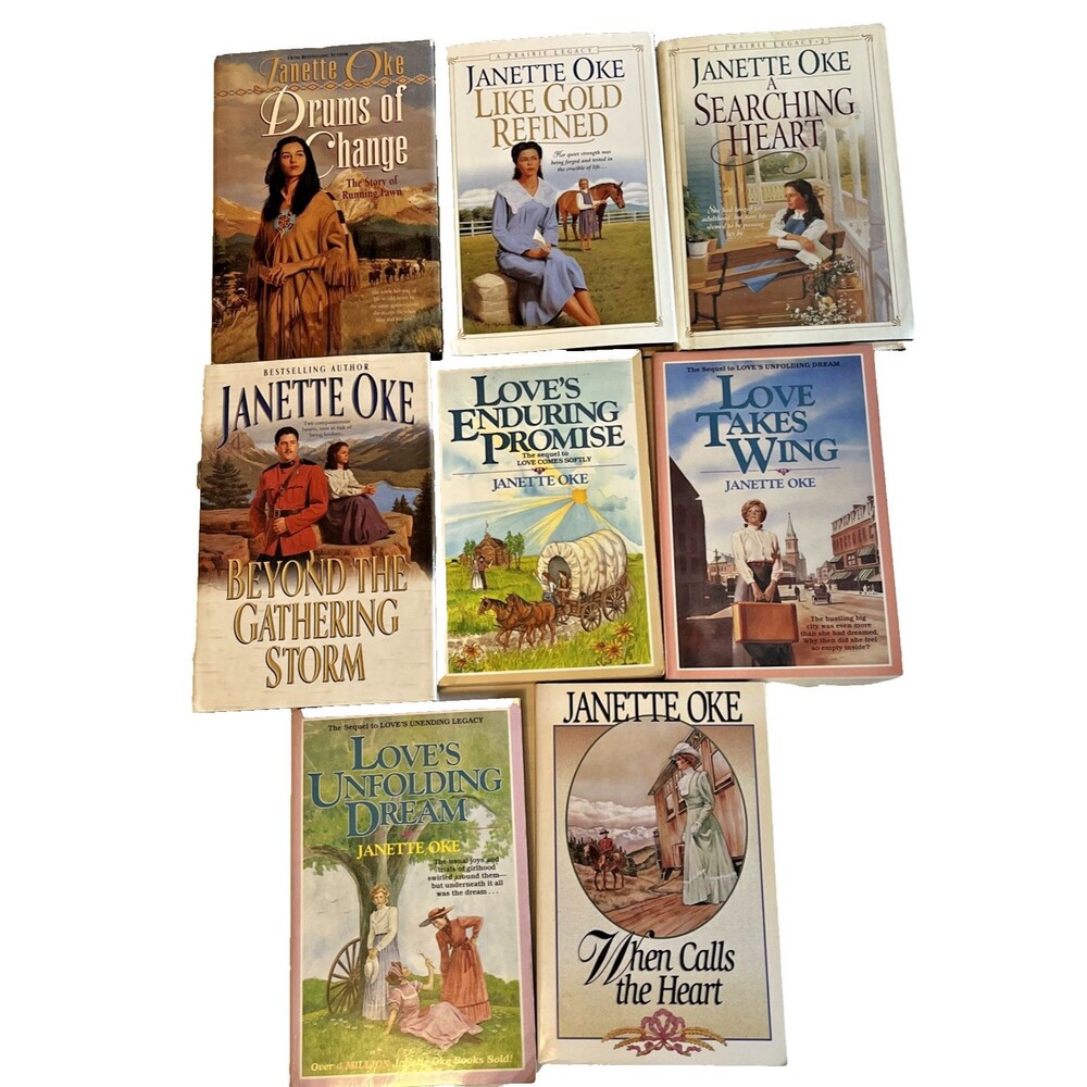 JANETTE OKE Inspirational Novel Fiction Books 4 Hardcover & 4 Paperback Lot of 8